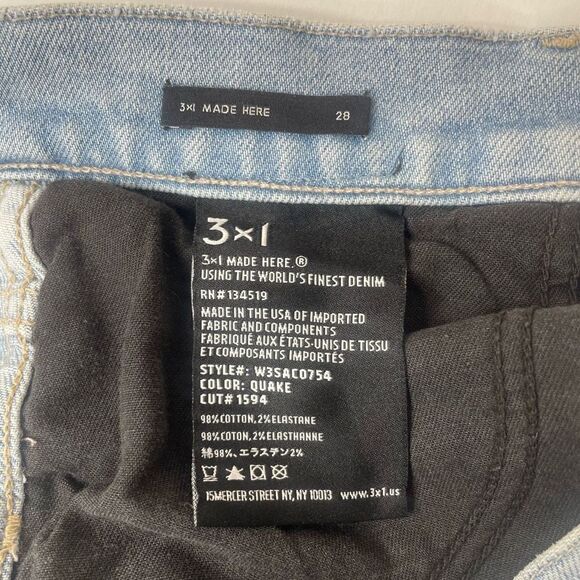3x1 W3 Straight Authentic Distressed Crop Jean Quake size 28 - Picture 7 of 11